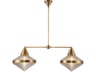 Alora Lighting Willard 2-Light Vintage Brass Geometric Island Pendant