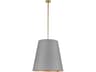 Alora Lighting Calor 3-Light Vintage Brass Gray Drum Pendant