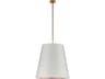 Alora Lighting Calor 3-Light Vintage Brass White Drum Pendant