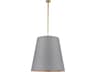 Alora Lighting Calor 3-Light Vintage Brass Gray Drum Pendant