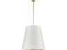 Alora Lighting Calor 3-Light Vintage Brass White Drum Pendant