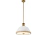 Alora Lighting Doral 2-Light Matte White Vintage Brass Dome Pendant