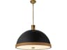Alora Lighting Doral 3-Light Matte Black Vintage Brass Dome Pendant