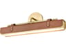 Alora Lighting Valise Vintage Brass Cognac Leather Vanity Light