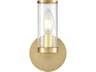 Alora Lighting Revolve 1-Light Natural Brass Wall Sconce