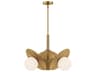 Alora Mood Plume 3-Light Brushed Gold Globe Chandelier