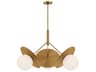 Alora Mood Plume 3-Light Brushed Gold Globe Chandelier