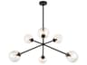 Alora Mood Cassia 6-Light Matte Black Globe Sputnik Chandelier