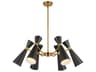 Alora Mood Blake 6-Light Matte Black Aged Gold Geometric Chandelier