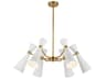 Alora Mood Blake 6-Light White Aged Gold Geometric Chandelier