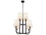 Alora Mood Plisse 8-Light Matte Black Tiered Chandelier