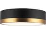 Alora Mood Brisbane 3-Light Aged Gold Matte Black Flush Mount