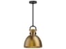 Alora Mood Waldo 1-Light Matte Black Aged Gold Dome Mini Pendant