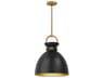 Alora Mood Waldo 1-Light Aged Gold Matte Black Dome Pendant