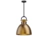 Alora Mood Waldo 1-Light Matte Black Aged Gold Dome Pendant