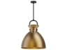 Alora Mood Waldo 1-Light Matte Black Aged Gold Dome Pendant