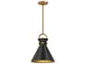 Alora Mood Emerson 1-Light Aged Gold Matte Black Mini Pendant