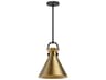 Alora Mood Emerson 1-Light Matte Black Aged Gold Mini Pendant