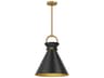Alora Mood Emerson 1-Light Aged Gold Matte Black Pendant