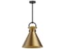 Alora Mood Emerson 1-Light Matte Black Aged Gold Pendant