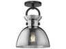 Alora Mood Waldo 1-Light Matte Black Semi Flush Mount
