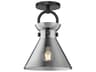 Alora Mood Emerson 1-Light Matte Black Semi Flush Mount