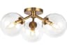 Alora Mood Cassia 3-Light Aged Gold Globe Semi Flush Mount