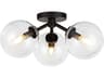 Alora Mood Cassia 3-Light Matte Black Globe Semi Flush Mount