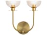 Alora Mood Sylvia 2-Light Brushed Gold Wall Sconce