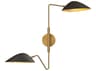 Alora Mood Oscar 2-Light Aged Gold Matte Black Swing Wall Sconce