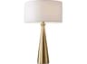Adesso Linda Antique Brass Smooth White Linen Table Lamp