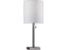 Adesso Liam Brushed Steel White Textured Fabric Table Lamp