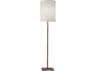 Adesso Liam Antique Brass Light Beige Textured Fabric Floor Lamp