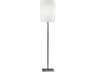 Adesso Liam Brushed Steel White Textured Fabric Floor Lamp