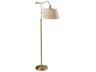 Adesso Rodeo Antique Brass Cream Textured Fabric Floor Lamp