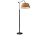 Adesso Rodeo Antique Bronze Khaki Burlap Floor Lamp
