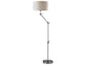 Adesso Willard Brushed Steel Light Taupe Textured Fabric Floor Lamp