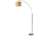 Adesso Bowery Antique Brass Natural Woven With Beige Trim Floor Lamp