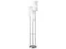 Adesso Trio Brushed Steel White Linen Floor Lamp