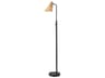 Adesso Cove Black Natural Rattan Floor Lamp
