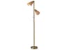 Adesso Cove Antique Brass Natural Rattan Floor Lamp