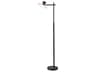 Adesso Elmore Black Walnut Wood Metal Floor Lamp