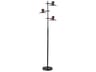 Adesso Elmore Black Walnut Wood Metal Floor Lamp