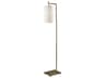 Adesso Zion Antique Brass White Textured Fabric Floor Lamp
