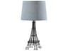 Adesso Eiffel Black Light Blue Textured Fabric Buffet Lamp