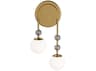 Arteriors Home Beverly 2-Light Antique Brass Opal White Wall Sconce