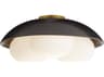 Arteriors Home Glaze 3-Light Matte Black Antique Brass Dome Globe Flush Mount