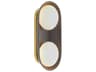 Arteriors Home Glaze 2-Light Matte Black Antique Brass Wall Sconce