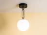 Artemide NH Brushed Brass Black White Globe Semi Flush Mount