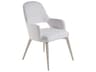 Artistica Mar Monte Oak Wood White Upholstered Arm Dining Chair